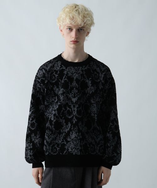 HARE ダマスクガラモールニットプルオーバー ブラック M メンズインナー ハレ 523883 and ST アンドエスティ(旧ドットエスティ) HARE ダマスクガラモールニットプルオーバー ブラック M メンズインナー ハレ 523883 and ST アンドエスティ(旧ドットエスティ)