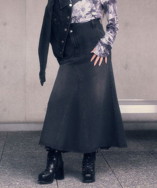 HARE 【井手上漠さん着用/Lee×HARE/SETUP対応 LADIES】Leeデニムスカート ブラック M ウィメンズボトムス ハレ 570906 and ST アンドエスティ(旧ドットエスティ) HARE 【井手上漠さん着用/Lee×HARE/SETUP対応 LADIES】Leeデニムスカート ブラック M ウィメンズボトムス ハレ 570906 and ST アンドエスティ(旧ドットエスティ)