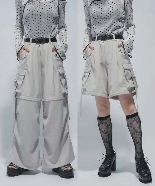 HARE 【LADIES】マルチWAYワイドカーゴパンツ オフホワイト FREE ウィメンズボトムス ハレ 572641 and ST アンドエスティ(旧ドットエスティ) HARE 【LADIES】マルチWAYワイドカーゴパンツ オフホワイト FREE ウィメンズボトムス ハレ 572641 and ST アンドエスティ(旧ドットエスティ)