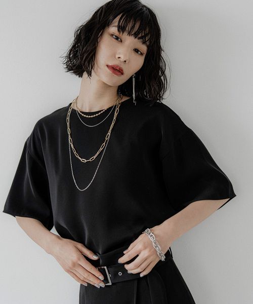 HARE 【SETUP対応 LADIES】ミニマルドレープトロミブラウスT ブラック FREE ウィメンズインナー ハレ 573214 and ST アンドエスティ(旧ドットエスティ) HARE 【SETUP対応 LADIES】ミニマルドレープトロミブラウスT ブラック FREE ウィメンズインナー ハレ 573214 and ST アンドエスティ(旧ドットエスティ)