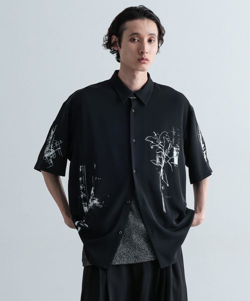 HARE ドローイングアートシャツ ブラック S メンズインナー ハレ 574642 and ST アンドエスティ(旧ドットエスティ) HARE ドローイングアートシャツ ブラック S メンズインナー ハレ 574642 and ST アンドエスティ(旧ドットエスティ)