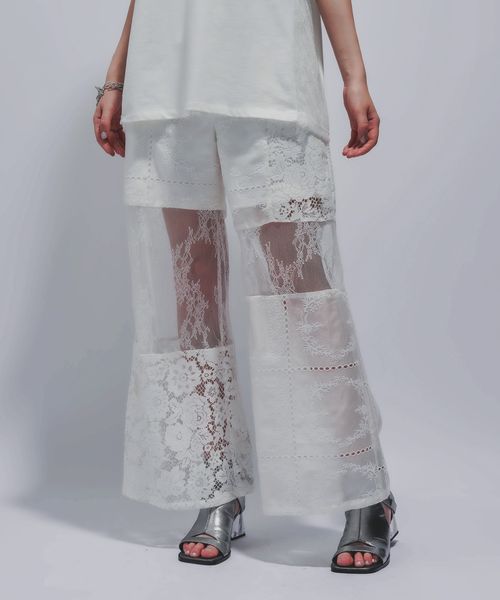 HARE 【SET UP対応 LADIES】パッチワークレースパンツ ナチュラル FREE ウィメンズボトムス ハレ 574743 and ST アンドエスティ(旧ドットエスティ) HARE 【SET UP対応 LADIES】パッチワークレースパンツ ナチュラル FREE ウィメンズボトムス ハレ 574743 and ST アンドエスティ(旧ドットエスティ)
