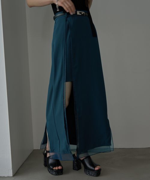 HARE 【NARROW STYLE/WEB・一部店舗限定】シアースリットナロースカート ブルー FREE ウィメンズボトムス ハレ 574761 and ST アンドエスティ(旧ドットエスティ) HARE 【NARROW STYLE/WEB・一部店舗限定】シアースリットナロースカート ブルー FREE ウィメンズボトムス ハレ 574761 and ST アンドエスティ(旧ドットエスティ)