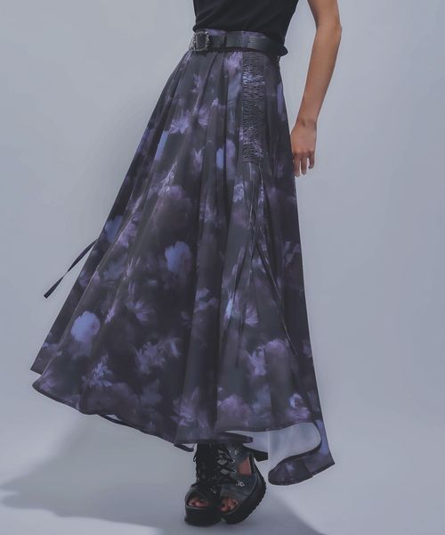 HARE 【SET UP対応 LADIES】Blurryフラワーフレアスカート ブルー FREE ウィメンズボトムス ハレ 576719 and ST アンドエスティ(旧ドットエスティ) HARE 【SET UP対応 LADIES】Blurryフラワーフレアスカート ブルー FREE ウィメンズボトムス ハレ 576719 and ST アンドエスティ(旧ドットエスティ)