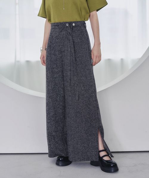 HARE 【SET UP対応 LADIES】ツイーディロングベルトパンツ ブラック FREE ウィメンズボトムス ハレ 576743 and ST アンドエスティ(旧ドットエスティ) HARE 【SET UP対応 LADIES】ツイーディロングベルトパンツ ブラック FREE ウィメンズボトムス ハレ 576743 and ST アンドエスティ(旧ドットエスティ)