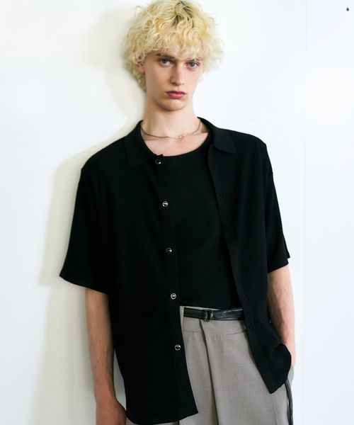 HARE パールボタンニットシャツ ブラック FREE メンズインナー ハレ 578365 and ST アンドエスティ(旧ドットエスティ) HARE パールボタンニットシャツ ブラック FREE メンズインナー ハレ 578365 and ST アンドエスティ(旧ドットエスティ)