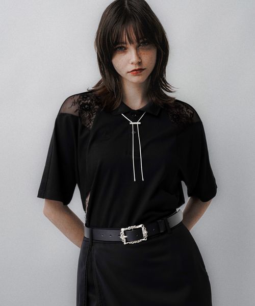 HARE 【LADIES】レースキリカエポロTシャツ ブラック FREE ウィメンズインナー ハレ 580570 and ST アンドエスティ(旧ドットエスティ) HARE 【LADIES】レースキリカエポロTシャツ ブラック FREE ウィメンズインナー ハレ 580570 and ST アンドエスティ(旧ドットエスティ)