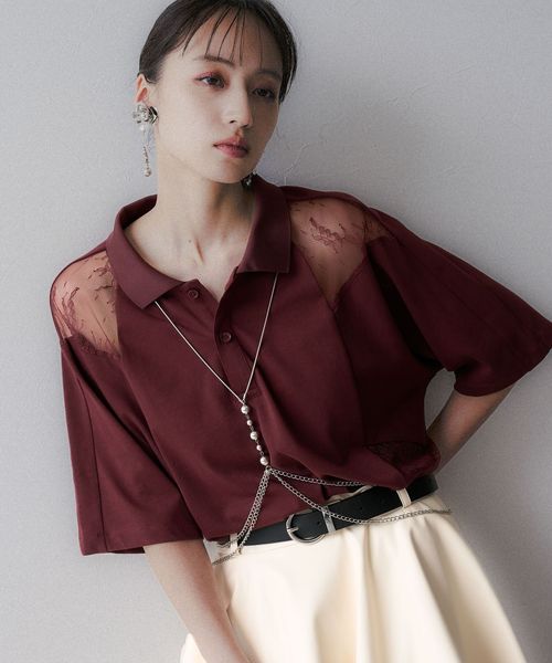 HARE 【LADIES】レースキリカエポロTシャツ ボルドー FREE ウィメンズインナー ハレ 580570 and ST アンドエスティ(旧ドットエスティ) HARE 【LADIES】レースキリカエポロTシャツ ボルドー FREE ウィメンズインナー ハレ 580570 and ST アンドエスティ(旧ドットエスティ)