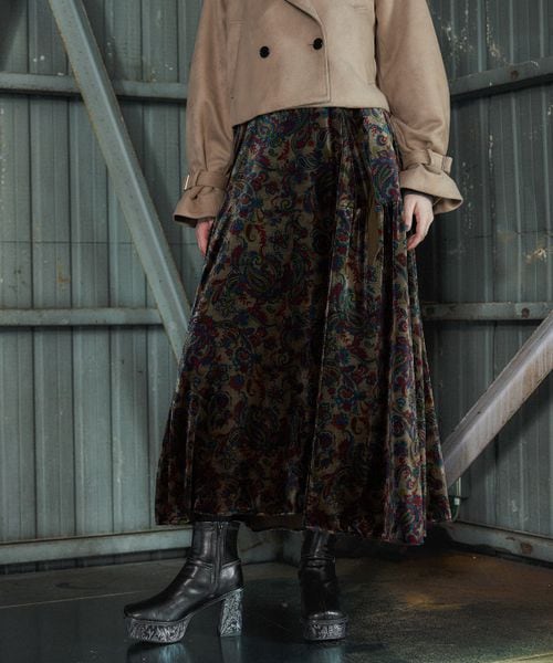 HARE 【LADIES】ペイズリーベロアフレアスカート クリア FREE ウィメンズボトムス ハレ 581622 and ST アンドエスティ(旧ドットエスティ) HARE 【LADIES】ペイズリーベロアフレアスカート クリア FREE ウィメンズボトムス ハレ 581622 and ST アンドエスティ(旧ドットエスティ)