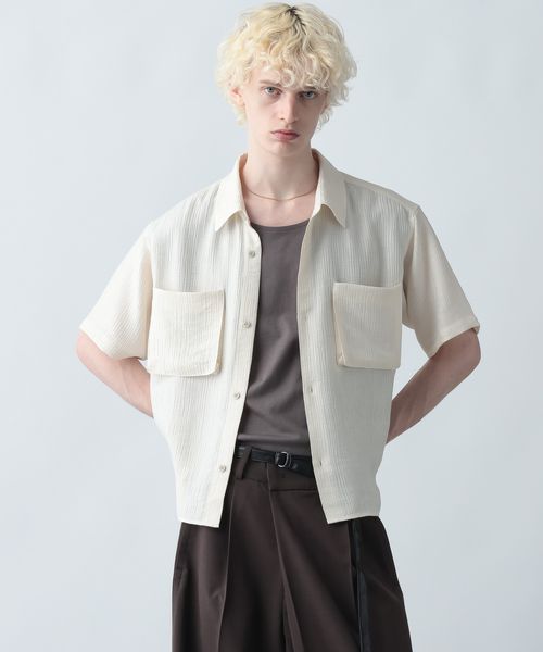 HARE プリーツポケットシャツ オフホワイト M メンズインナー ハレ 582225 and ST アンドエスティ(旧ドットエスティ) HARE プリーツポケットシャツ オフホワイト M メンズインナー ハレ 582225 and ST アンドエスティ(旧ドットエスティ)