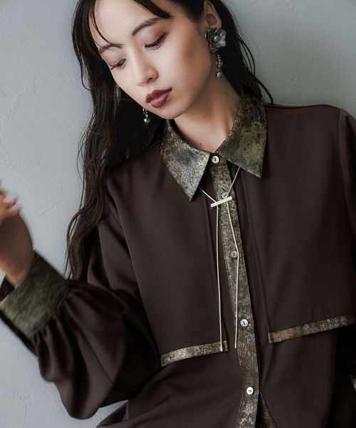 HARE 【SET UP対応 LADIES】ラメアートジャガードシャツ ブラウン FREE ウィメンズインナー ハレ 583692 and ST アンドエスティ(旧ドットエスティ) HARE 【SET UP対応 LADIES】ラメアートジャガードシャツ ブラウン FREE ウィメンズインナー ハレ 583692 and ST アンドエスティ(旧ドットエスティ)