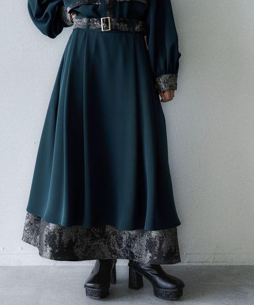 HARE 【SET UP対応 LADIES】ラメアートJQレイヤーフレアスカート ブルー FREE ウィメンズボトムス ハレ 583837 and ST アンドエスティ(旧ドットエスティ) HARE 【SET UP対応 LADIES】ラメアートJQレイヤーフレアスカート ブルー FREE ウィメンズボトムス ハレ 583837 and ST アンドエスティ(旧ドットエスティ)
