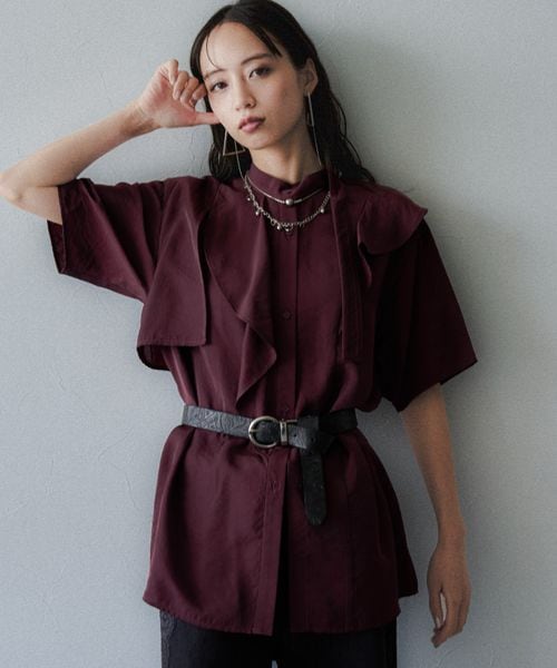 HARE 【LADIES】キュプラライクブラウス ボルドー FREE ウィメンズインナー ハレ 586508 and ST アンドエスティ(旧ドットエスティ) HARE 【LADIES】キュプラライクブラウス ボルドー FREE ウィメンズインナー ハレ 586508 and ST アンドエスティ(旧ドットエスティ)