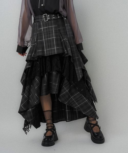 HARE 【LADIES】タータンチェックティアードスカート ブラック FREE ウィメンズボトムス ハレ 588817 and ST アンドエスティ(旧ドットエスティ) HARE 【LADIES】タータンチェックティアードスカート ブラック FREE ウィメンズボトムス ハレ 588817 and ST アンドエスティ(旧ドットエスティ)
