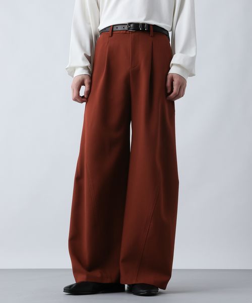 HARE 【SET UP対応】3ディメンションワイドパンツ オレンジ S メンズボトムス ハレ 588821 and ST アンドエスティ（旧ドットエスティ）