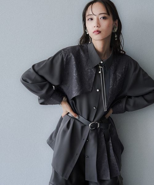 HARE 【SETUP対応 LADIES】アシメJQプリーツシャツ チャコールグレー FREE ウィメンズインナー ハレ 589132 and ST アンドエスティ(旧ドットエスティ) HARE 【SETUP対応 LADIES】アシメJQプリーツシャツ チャコールグレー FREE ウィメンズインナー ハレ 589132 and ST アンドエスティ(旧ドットエスティ)