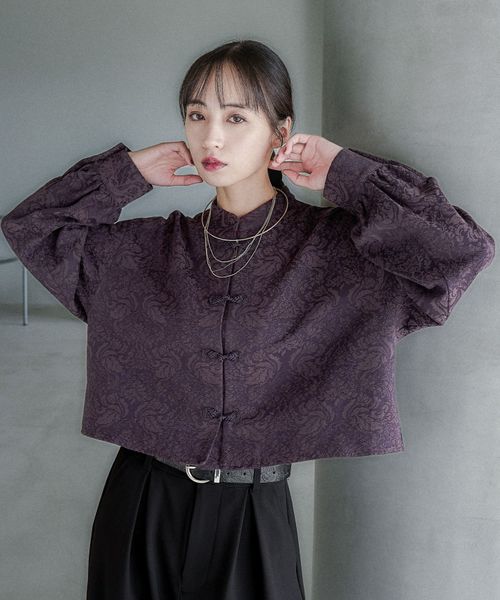 HARE 【SET UP対応 LADIES】VINTAGEジャガードチャイナショートシャツ パープル FREE ウィメンズインナー ハレ 589157 and ST アンドエスティ(旧ドットエスティ) HARE 【SET UP対応 LADIES】VINTAGEジャガードチャイナショートシャツ パープル FREE ウィメンズインナー ハレ 589157 and ST アンドエスティ(旧ドットエスティ)