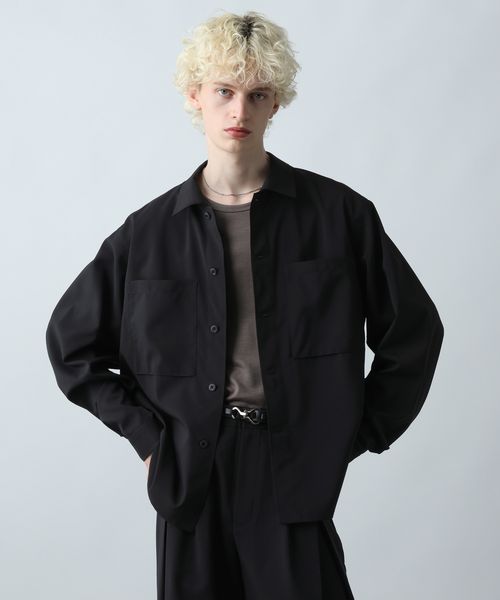 HARE 【SET UP対応】クリスプダブルポケットシャツ ブラック FREE メンズインナー ハレ 589872 and ST アンドエスティ（旧ドットエスティ）
