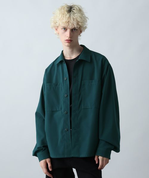 HARE 【SET UP対応】クリスプダブルポケットシャツ グリーン FREE メンズインナー ハレ 589872 and ST アンドエスティ（旧ドットエスティ）