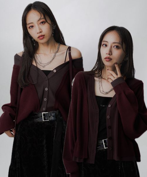HARE 【LADIES】2WAYオフショルカーディガン ボルドー FREE ウィメンズインナー ハレ 589874 and ST アンドエスティ(旧ドットエスティ) HARE 【LADIES】2WAYオフショルカーディガン ボルドー FREE ウィメンズインナー ハレ 589874 and ST アンドエスティ(旧ドットエスティ)