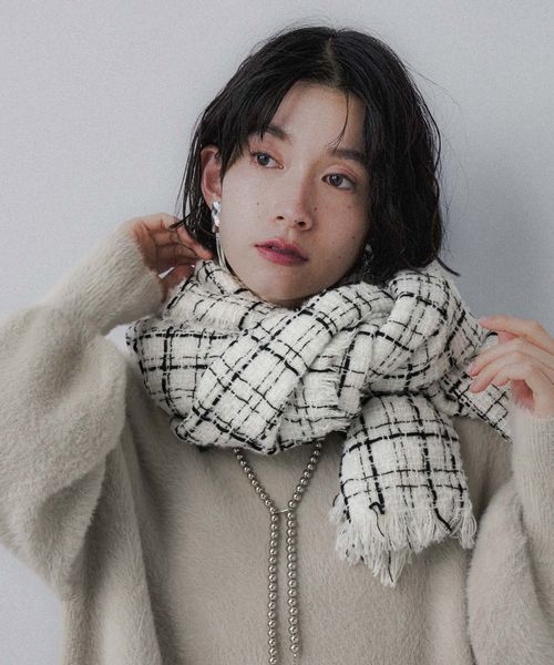 HARE 【LADIES】ツイードストール オフホワイト FREE ウィメンズグッズ ハレ 591167 and ST アンドエスティ(旧ドットエスティ) HARE 【LADIES】ツイードストール オフホワイト FREE ウィメンズグッズ ハレ 591167 and ST アンドエスティ(旧ドットエスティ)