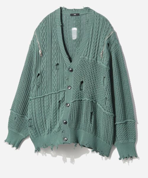 HARE 【一部追加予約受付中】BIGダメージZIPカーディガン ブルー FREE メンズインナー ハレ 592293 and ST アンドエスティ(旧ドットエスティ) HARE 【一部追加予約受付中】BIGダメージZIPカーディガン ブルー FREE メンズインナー ハレ 592293 and ST アンドエスティ(旧ドットエスティ)