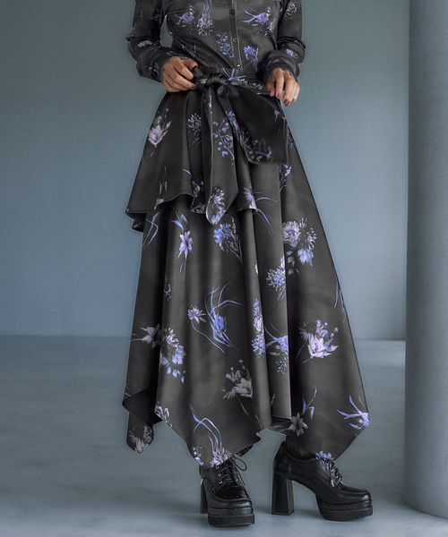 HARE 【SET UP対応 LADIES】Autumnflowerウエストデザインスカート ブルー FREE ウィメンズボトムス ハレ 592952 and ST アンドエスティ(旧ドットエスティ) HARE 【SET UP対応 LADIES】Autumnflowerウエストデザインスカート ブルー FREE ウィメンズボトムス ハレ 592952 and ST アンドエスティ(旧ドットエスティ)