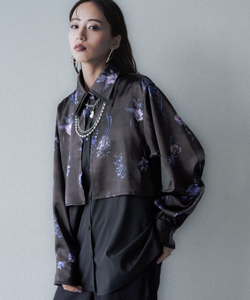 HARE 【SET UP対応 LADIES】Autumnflowerレイヤードデザインシャツ ブルー FREE ウィメンズインナー ハレ 593167 and ST アンドエスティ(旧ドットエスティ) HARE 【SET UP対応 LADIES】Autumnflowerレイヤードデザインシャツ ブルー FREE ウィメンズインナー ハレ 593167 and ST アンドエスティ(旧ドットエスティ)