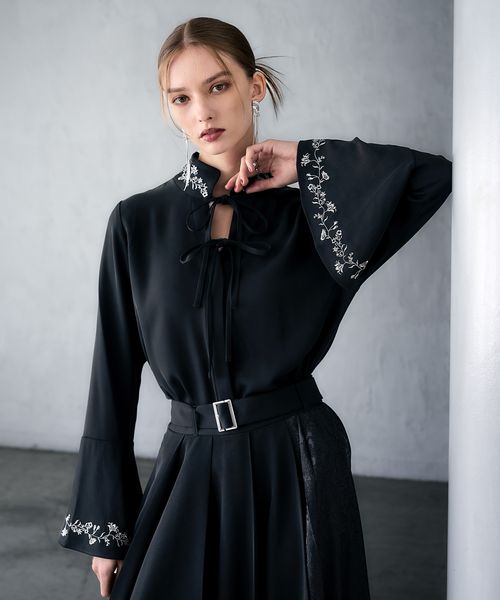 HARE 【LADIES】2WAYフラワーシシュウブラウス ブラック FREE ウィメンズインナー ハレ 594732 and ST アンドエスティ(旧ドットエスティ) HARE 【LADIES】2WAYフラワーシシュウブラウス ブラック FREE ウィメンズインナー ハレ 594732 and ST アンドエスティ(旧ドットエスティ)