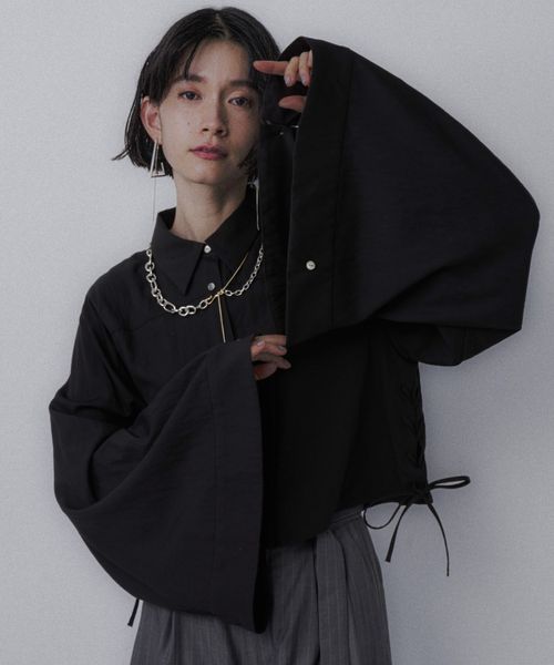 HARE 【SET UP対応 LADIES】JAPOMODE2WAYシャツ ブラック FREE ウィメンズインナー ハレ 595544 and ST アンドエスティ(旧ドットエスティ) HARE 【SET UP対応 LADIES】JAPOMODE2WAYシャツ ブラック FREE ウィメンズインナー ハレ 595544 and ST アンドエスティ(旧ドットエスティ)