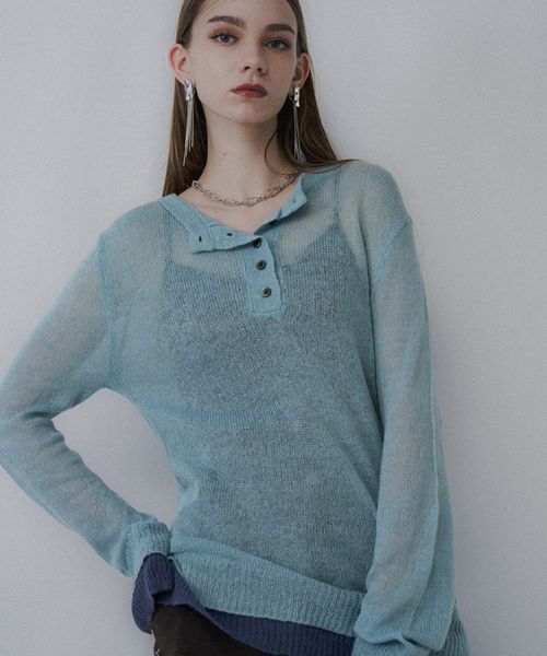 HARE 【LADIES】シアーレイヤードニット ライトブルー FREE ウィメンズインナー ハレ 595945 and ST アンドエスティ(旧ドットエスティ) HARE 【LADIES】シアーレイヤードニット ライトブルー FREE ウィメンズインナー ハレ 595945 and ST アンドエスティ(旧ドットエスティ)