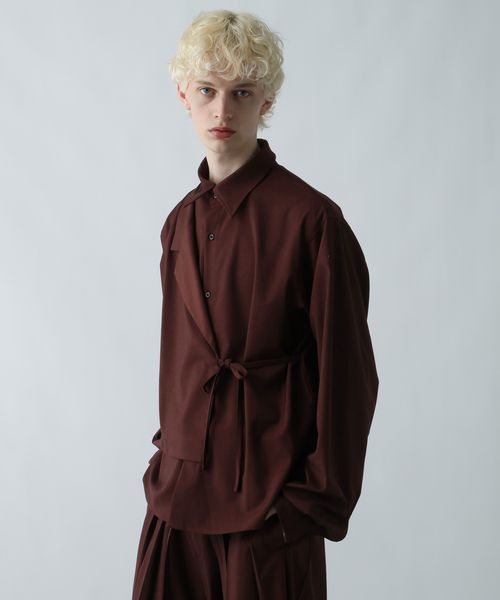 HARE 【SET UP対応】YOSE ハオリシャツ ボルドー FREE メンズインナー ハレ 596247 and ST アンドエスティ(旧ドットエスティ) HARE 【SET UP対応】YOSE ハオリシャツ ボルドー FREE メンズインナー ハレ 596247 and ST アンドエスティ(旧ドットエスティ)