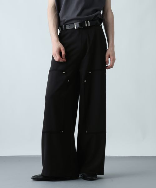 HARE ダブルニーワイドパンツ ブラック M メンズボトムス ハレ 597851 and ST アンドエスティ(旧ドットエスティ) HARE ダブルニーワイドパンツ ブラック M メンズボトムス ハレ 597851 and ST アンドエスティ(旧ドットエスティ)