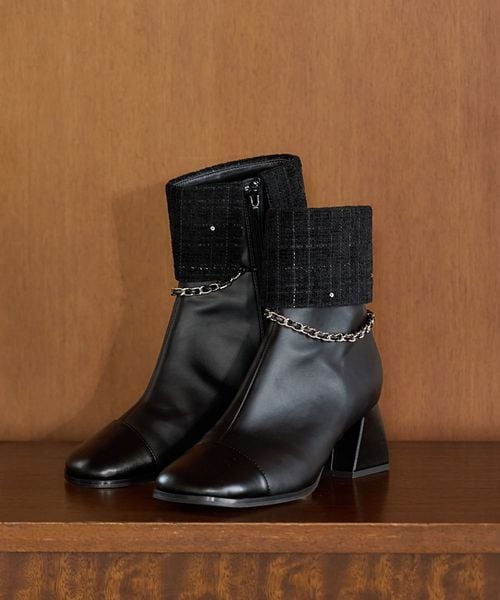 HARE 【LADIES】ツイードキリカエブーツ ブラック L ウィメンズグッズ ハレ 600047 and ST アンドエスティ(旧ドットエスティ) HARE 【LADIES】ツイードキリカエブーツ ブラック L ウィメンズグッズ ハレ 600047 and ST アンドエスティ(旧ドットエスティ)