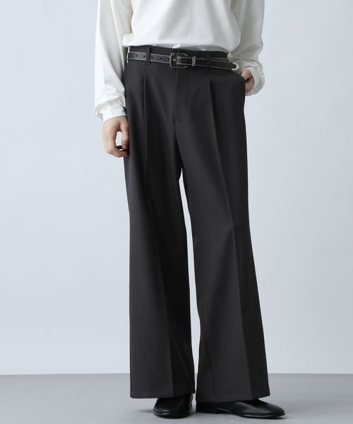 HARE 【SET UP対応】ポリエステルイージーギャバワイドフレアパンツ グレー S メンズボトムス ハレ 600762 and ST アンドエスティ(旧ドットエスティ) HARE 【SET UP対応】ポリエステルイージーギャバワイドフレアパンツ グレー S メンズボトムス ハレ 600762 and ST アンドエスティ(旧ドットエスティ)