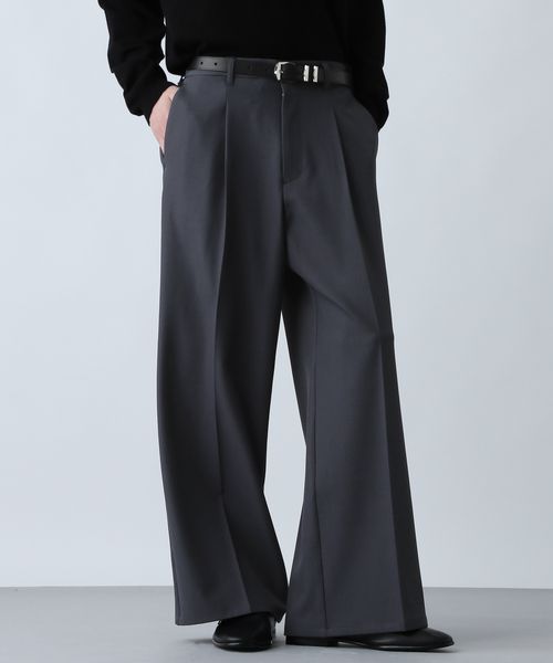 HARE 【SET UP対応】ポリエステルイージーギャバワイドフレアパンツ ブルー S メンズボトムス ハレ 600762 and ST アンドエスティ(旧ドットエスティ) HARE 【SET UP対応】ポリエステルイージーギャバワイドフレアパンツ ブルー S メンズボトムス ハレ 600762 and ST アンドエスティ(旧ドットエスティ)