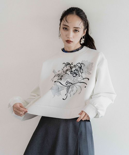 HARE 【LADIES】Flowerシシュウスウェット ナチュラル FREE ウィメンズインナー ハレ 603686 and ST アンドエスティ（旧ドットエスティ）