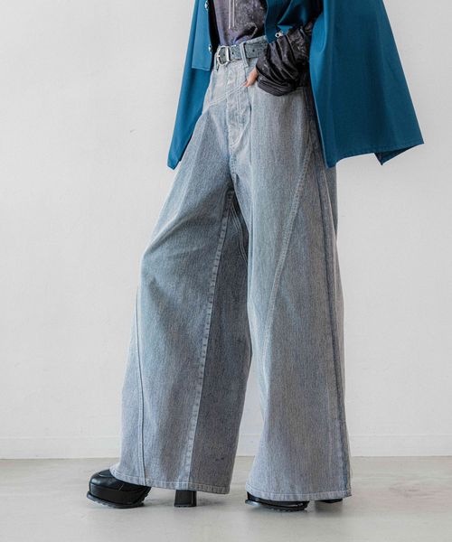 HARE 【SETUP対応 LADIES】フロッキーデニムワイドパンツ ライトグレー FREE ウィメンズボトムス ハレ 603688 and ST アンドエスティ(旧ドットエスティ) HARE 【SETUP対応 LADIES】フロッキーデニムワイドパンツ ライトグレー FREE ウィメンズボトムス ハレ 603688 and ST アンドエスティ(旧ドットエスティ)