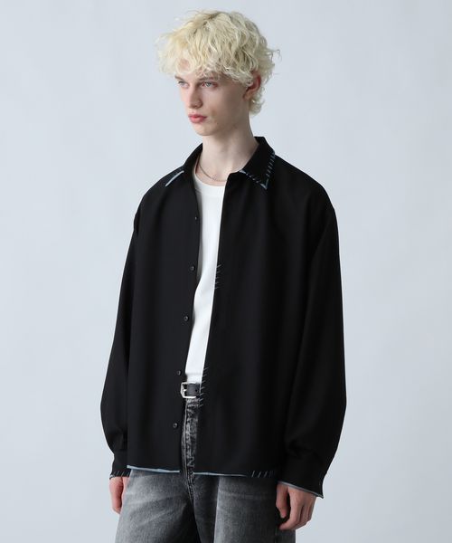 HARE スケッチラインステッチシャツ ブラック FREE メンズインナー ハレ 604075 and ST アンドエスティ(旧ドットエスティ) HARE スケッチラインステッチシャツ ブラック FREE メンズインナー ハレ 604075 and ST アンドエスティ(旧ドットエスティ)