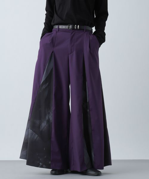 HARE 【SET UP対応】SHINOBIタックワイドパンツ パープル M メンズボトムス ハレ 605364 and ST アンドエスティ（旧ドットエスティ）