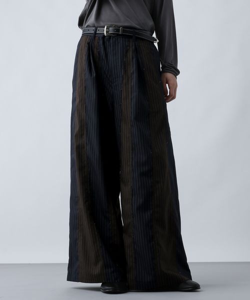 HARE 【SET UP対応】サイコウチクワイドスラックスパンツ ネイビー M メンズボトムス ハレ 605525 and ST アンドエスティ（旧ドットエスティ）