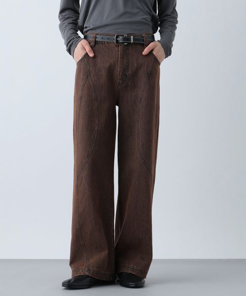 HARE NEOカーブデニムパンツ レッド S メンズボトムス ハレ 605526 and ST アンドエスティ（旧ドットエスティ）