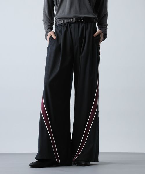 HARE 3Dラインストライプパンツ ネイビー M メンズボトムス ハレ 606915 and ST アンドエスティ（旧ドットエスティ）