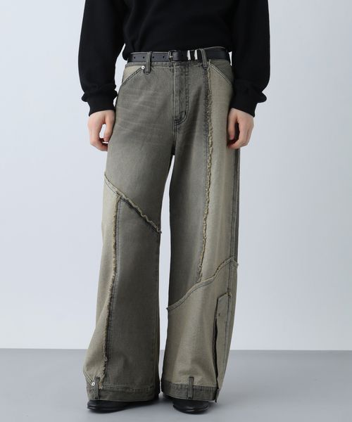 HARE サイコウチクワイドデニムパンツ ベージュ M メンズボトムス ハレ 606931 and ST アンドエスティ(旧ドットエスティ) HARE サイコウチクワイドデニムパンツ ベージュ M メンズボトムス ハレ 606931 and ST アンドエスティ(旧ドットエスティ)