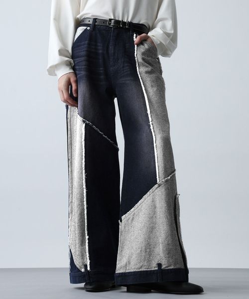 HARE サイコウチクワイドデニムパンツ ブルー S メンズボトムス ハレ 606931 and ST アンドエスティ(旧ドットエスティ) HARE サイコウチクワイドデニムパンツ ブルー S メンズボトムス ハレ 606931 and ST アンドエスティ(旧ドットエスティ)