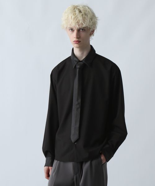 HARE ネクタイデザインシャツ ブラック S メンズインナー ハレ 606954 and ST アンドエスティ（旧ドットエスティ）