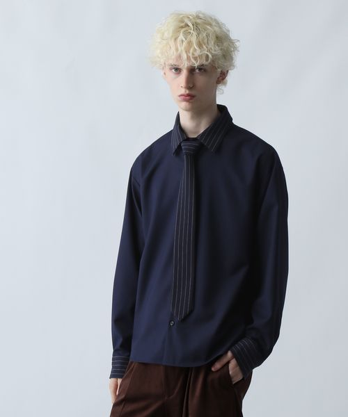 HARE ネクタイデザインシャツ ダークブルー M メンズインナー ハレ 606954 and ST アンドエスティ(旧ドットエスティ) HARE ネクタイデザインシャツ ダークブルー M メンズインナー ハレ 606954 and ST アンドエスティ(旧ドットエスティ)