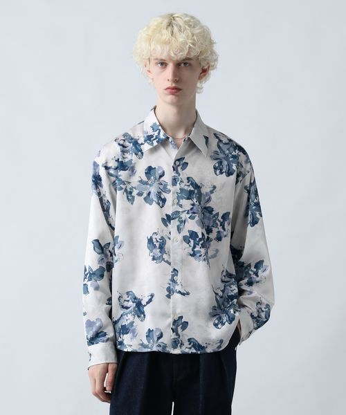 HARE フラワージャガードシャツLS オフホワイト FREE メンズインナー ハレ 606955 and ST アンドエスティ（旧ドットエスティ）