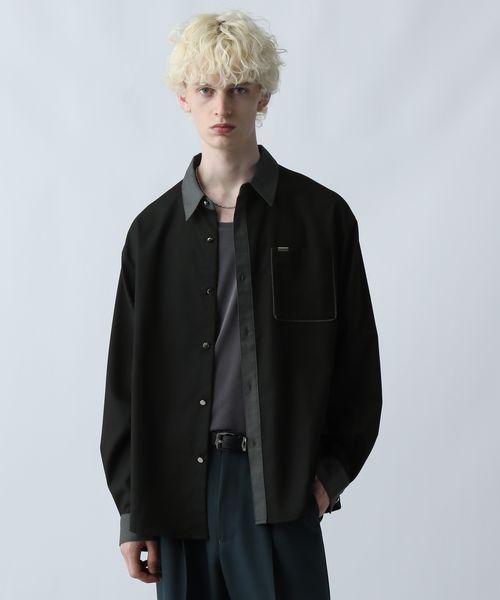 HARE 【一部WEB先行予約】シルバーボタンクレリックシャツ ブラック FREE メンズインナー ハレ 607245 and ST アンドエスティ(旧ドットエスティ) HARE 【一部WEB先行予約】シルバーボタンクレリックシャツ ブラック FREE メンズインナー ハレ 607245 and ST アンドエスティ(旧ドットエスティ)