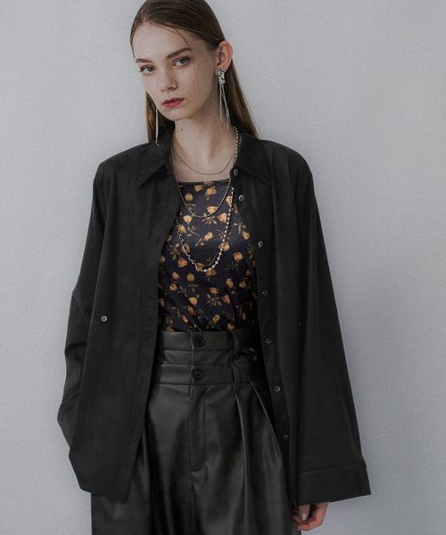 HARE 【LADIES】コンパクトスウェードシャツ ブラック FREE ウィメンズインナー ハレ 607806 and ST アンドエスティ（旧ドットエスティ）